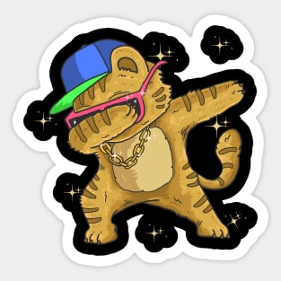 cool cat dabbing Sticker